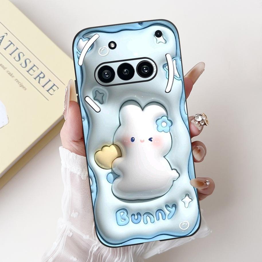 For Nothing Phone 3A Case A059 Cover Fashion Flower Soft Silicone Black Shockproof Cover On Nothing Phone3A 3 A 3APro A059P Capa