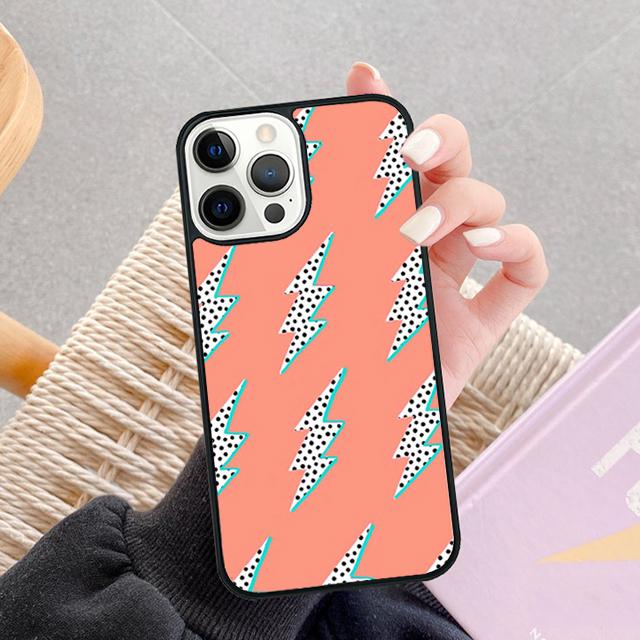 Preppy Stars Lightning Pink Celular Mobile Phone Case For iPhone 17 Air 16e 15 14 12 13 11 Pro MAX Plus Coque Fundas