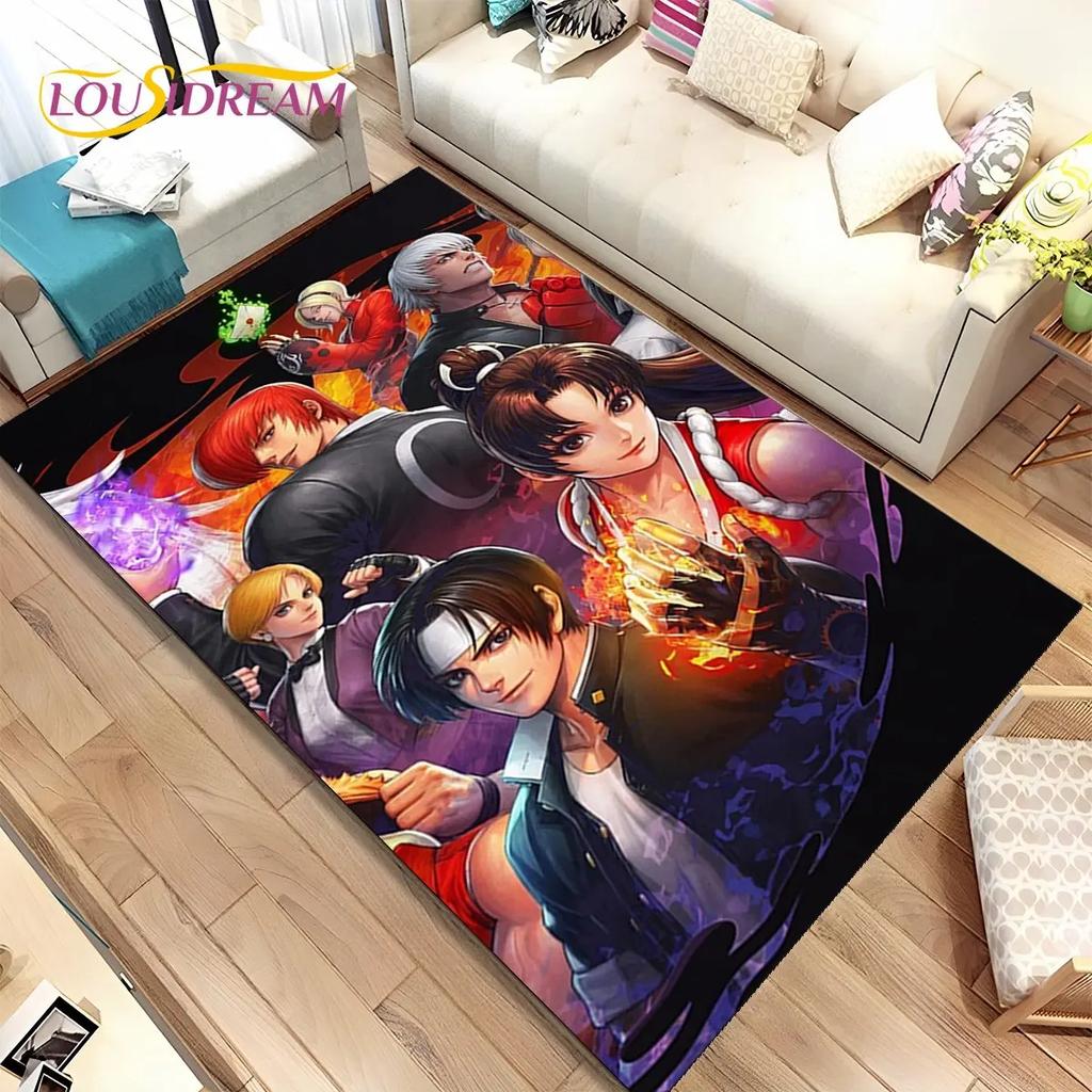 3D King of Fighters Retro Game Gamer Area Rug,Carpet Rug for Home Living Room Bedroom Sofa Doormat Decor,Kids Non-slip Floor Mat