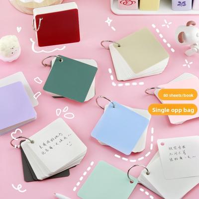 80-320Sheets Portable Notebook with Binder Rings Spiral Mini Notebook Study Cards Book Red/Yellow/Green/Black Student Stationery