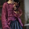 Woman Spring Niche Long Sleeves Ruffle Collar T-Shirt Vintage Fashion Solid Color T-Shirt