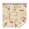 Daisy Wallpaper Cream, Beige, Gold and Red for Living Room and Bedroom 50x1000