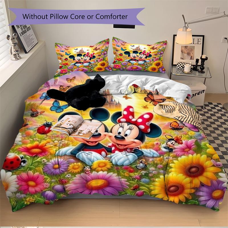 Mickey Minnie Fantasy Land Print 3Pcs Bedding Setduvet Cover With 2 Bedropillowcase Home Birthday Gift