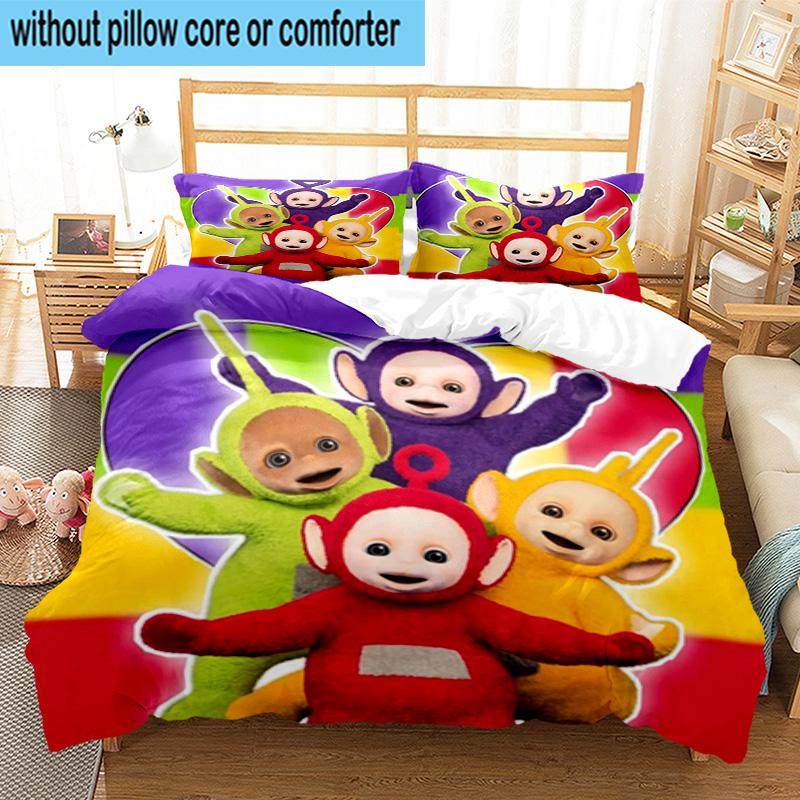 3PCS Teletu-bbies Celebrate Pride 3pcs Bedding,Including 3PCS Duvet Cover And 2pcs Pillowcases Perfect for Christmas,Ideal for Bedroom, Dormitory