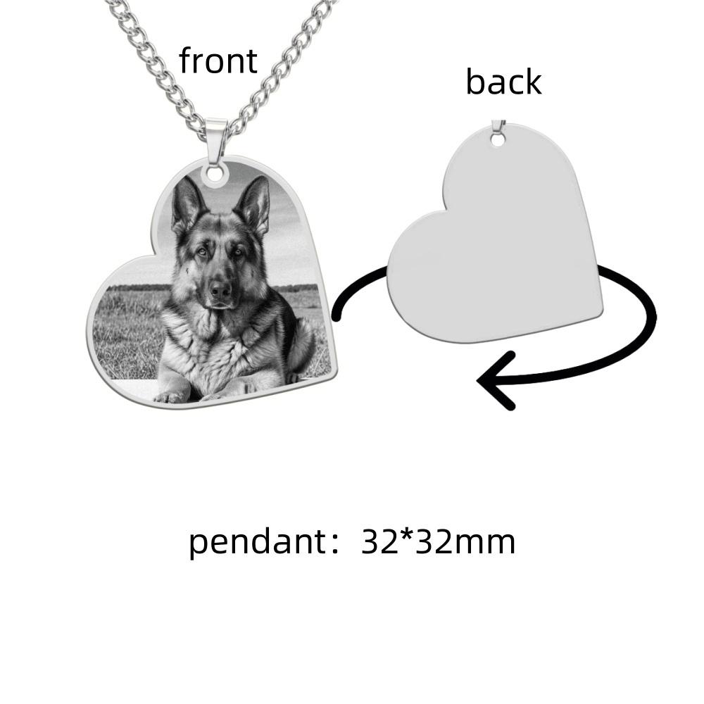 Jeshayuan Custom Picture Necklace Personalized Dog Tag/Disc/Heart Pendant Picture Jewelry Engraved Memory Chain with Photo