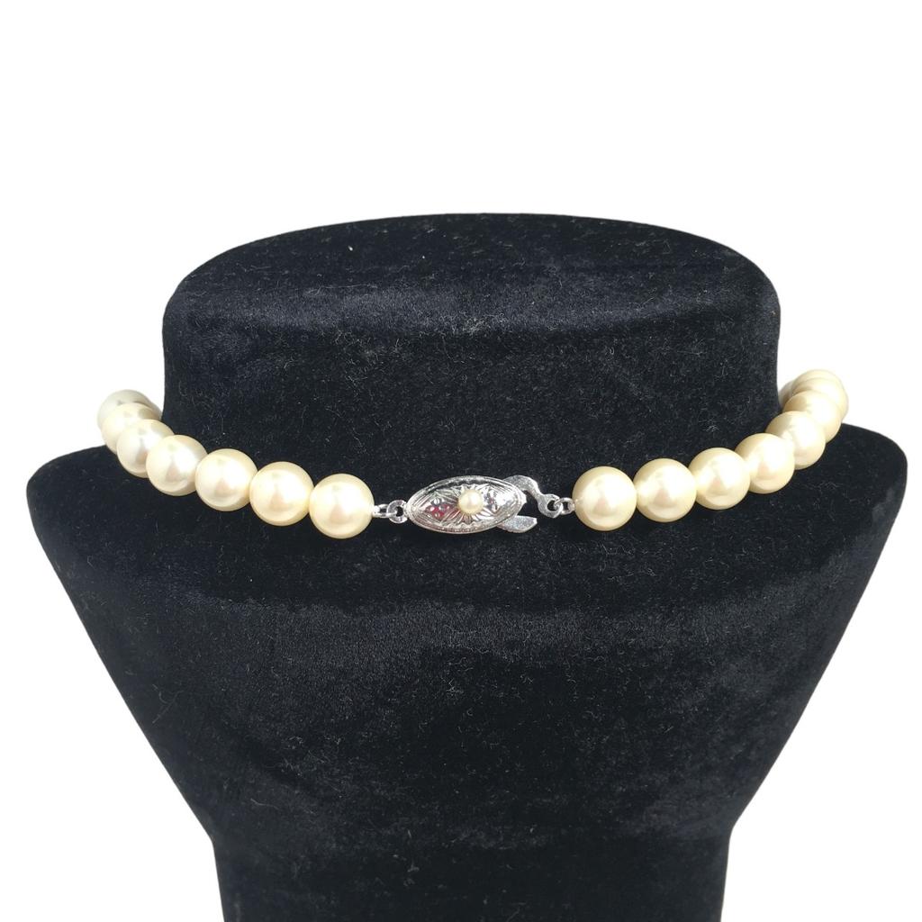 Pearl Diameter 7.8-0.3"" Length 18.1"" Necklace Pearl white Women Used