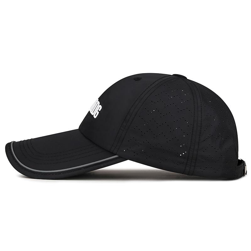 Summer Long Brim Reflective Quick-Drying Cap Lightweight Breathable Embroidered Letter Outdoor Sunshade Baseball Cap
