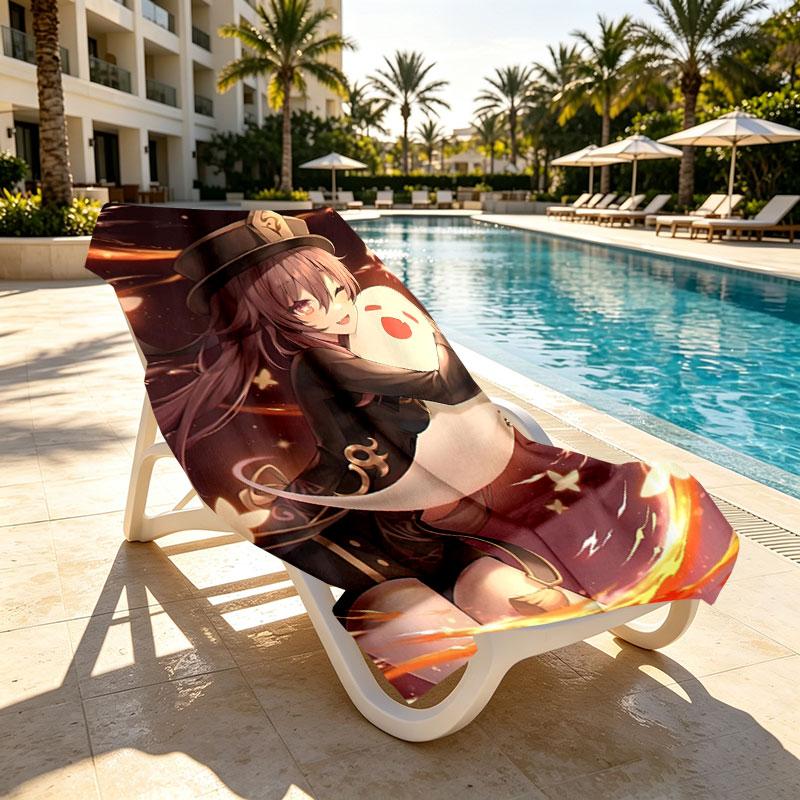 Genshin Impact Print Beach Towel Design, Soft, Lightweight. for Home Bathroom, Spa, Pool, Yoga, Surfing, Camping, Gift for Family, Friend