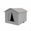 Wasserdichte Outdoor-Katzenhütte, isoliert, für Streunerkatzen, Hinterhof, Garten, Balkon, Grau, S