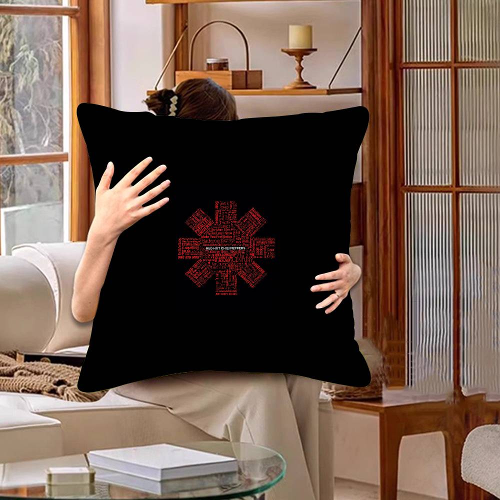 R-Red Hot-Chili Peppers Pillow Covers Cartoon Sofa Decorative Home Double-sided Printing Short Plush Cute Cushion Cover