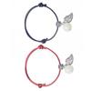 2pcs Bracelets Luminous PU Leather Adjustable Unisex Fashionable Rope Pendant Friendship Bracelet