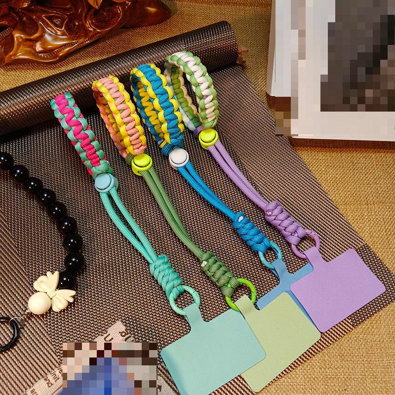 1 Pc Durable Anti-theft Fashion Wrist Phone Charm Simplicity Sport Kniited Adjustable Keychain Phone Lanyard Phone Accessories