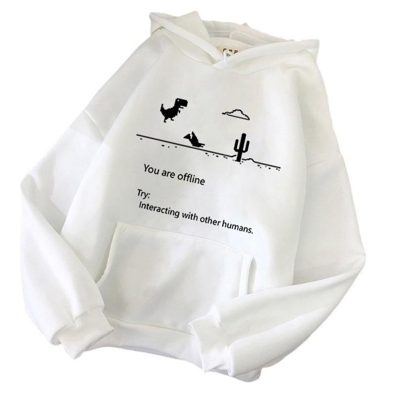 Womens Oversized Hooded Sweatshirt Long Sleeve Casual Pullover With Print Pocket Drawstring Cap