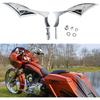 Rich Choices Chrome Motorcycle Blade Rearview Side Mirrors Comptible with Harley Road King Street Glide FLHX Road Glide Cruiser Chopper
