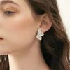 1 Pair Lady Earrings Petal Shape Oil Dripping Smooth Maple Decor Smooth Anti-slip Lightweight Prom Dating Cocktail Party Stud Earrings