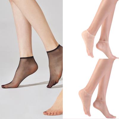 5 Pairs Soft Silky Stockings for Womens Sheer Ankle Socks With Elastic Cuffs Ultra Thin See Through Low Cut Boat Socks