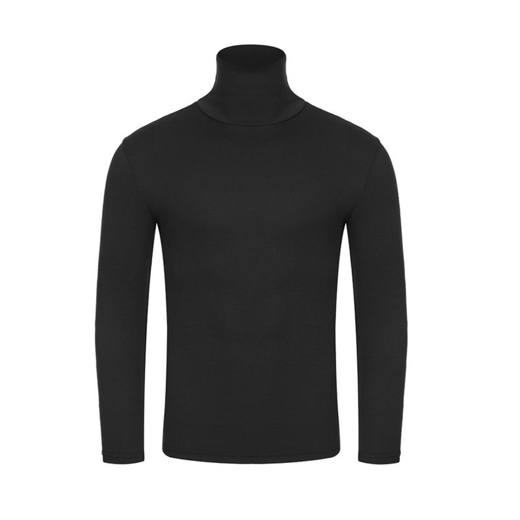 Men's Turtleneck Long Sleeve Solid Colour Stretch Slim Fit Bottoming Top Blouse