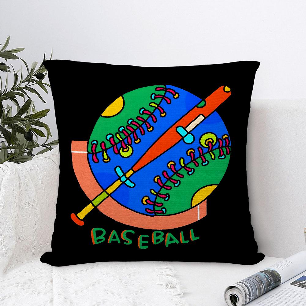Ball sports doodles Pillow Case Plush Fabric Soft  Pillowcase Double Sided Print Cushion Cover Household Gifts