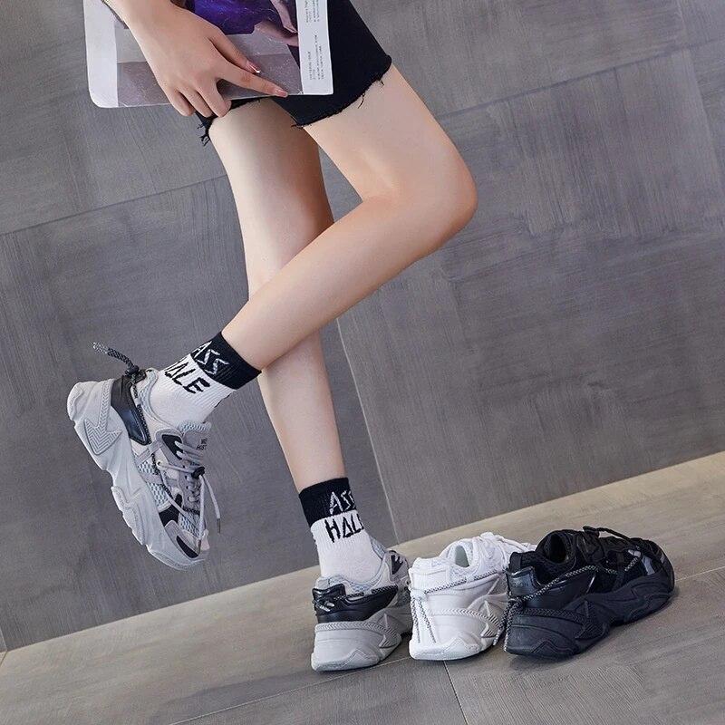 Sneakers for Women  New Spring Shoe Woman Casual Sports Lace Up Tennis Platform Feminino Breathable Running Vulcanized Shoes