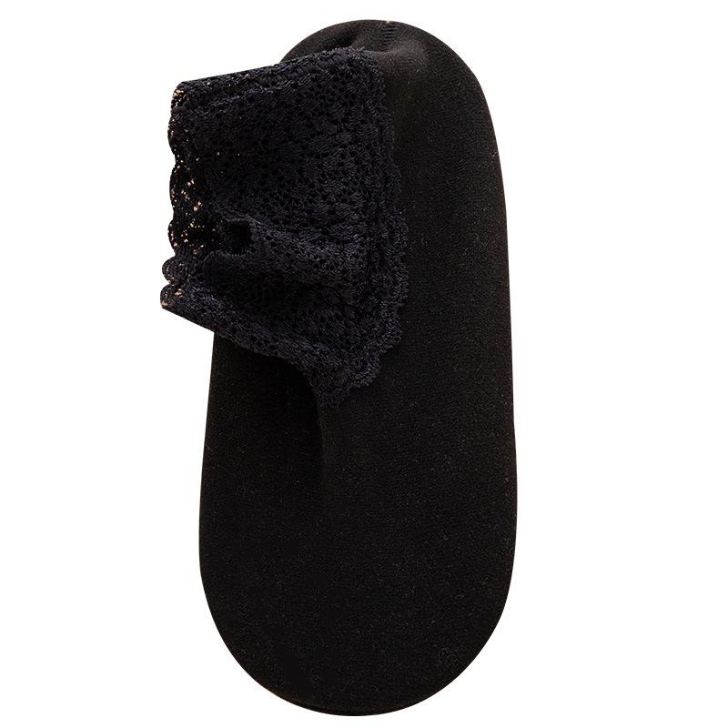 Women's Autumn Winter Thickened Warm Fleece Socks Lace Ankle Socks Non-slip Floor Socks