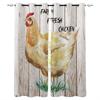 Farm Life Rooster Hen Sunflower Home Decor Window Curtains Bedroom Kitchen Curtain Panel Curtains for Living Room