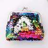 Sequins Mini Wallet Portable Clip Coin Purse with Zipper Cute Small Bag for Earphone Cable & Lipstick Storage