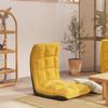 Floor Chair Foldable Mustard Yellow Fabric
