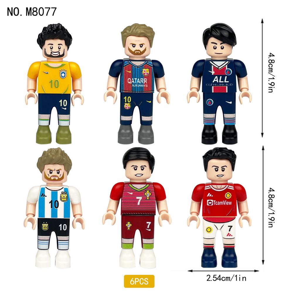 M8070 M8077 M8101 Sports Football Player Star Messi Building Block Toy