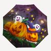 1pc Happy Ghosts and Pumpkins Halloween Durable Cartoon Folding Umbrella, Portable 3-Fold Compact Umbrella for Men and Women, Suitable for Travel