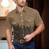 Men'S Fashionable Lapel And Shoulder Length Short Sleeved Casual Top