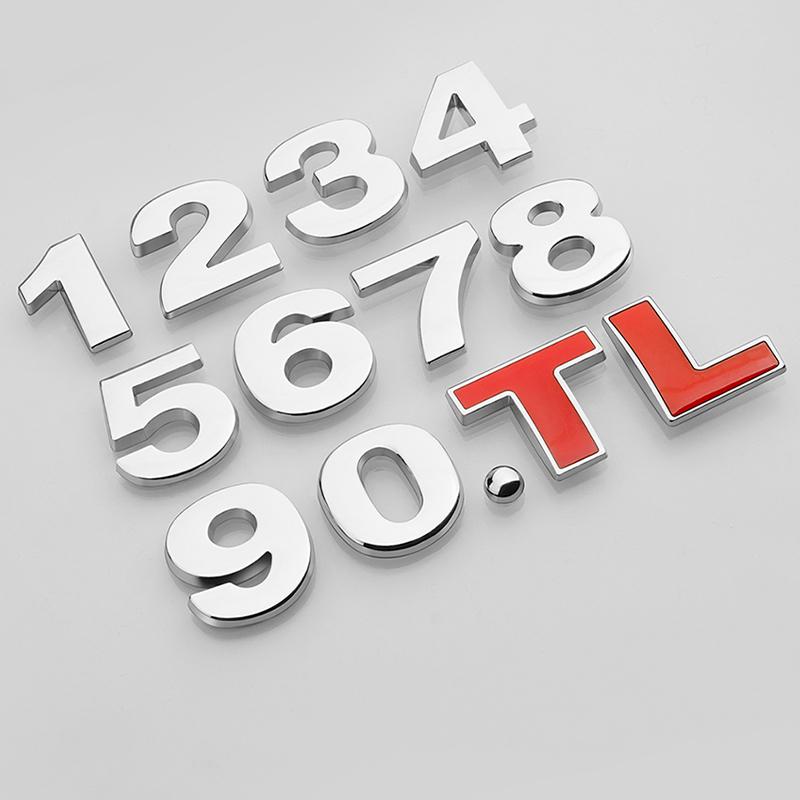 Car Displacement Sticker 3D Metal 1.0 1.2 1.4 1.6 1.8 2.0 2.5 2.8 3.0 L T Volume Logo Car Rear Trunk Turbo Emblem Badge Stickers