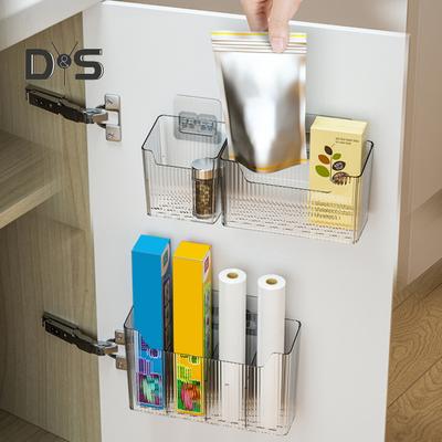 Kitchen Cabinet Door Storage Box 7kg Load Capacity Easy To Install Self-Adhesive Wall Mounted Kitchen Cupboard Organizer