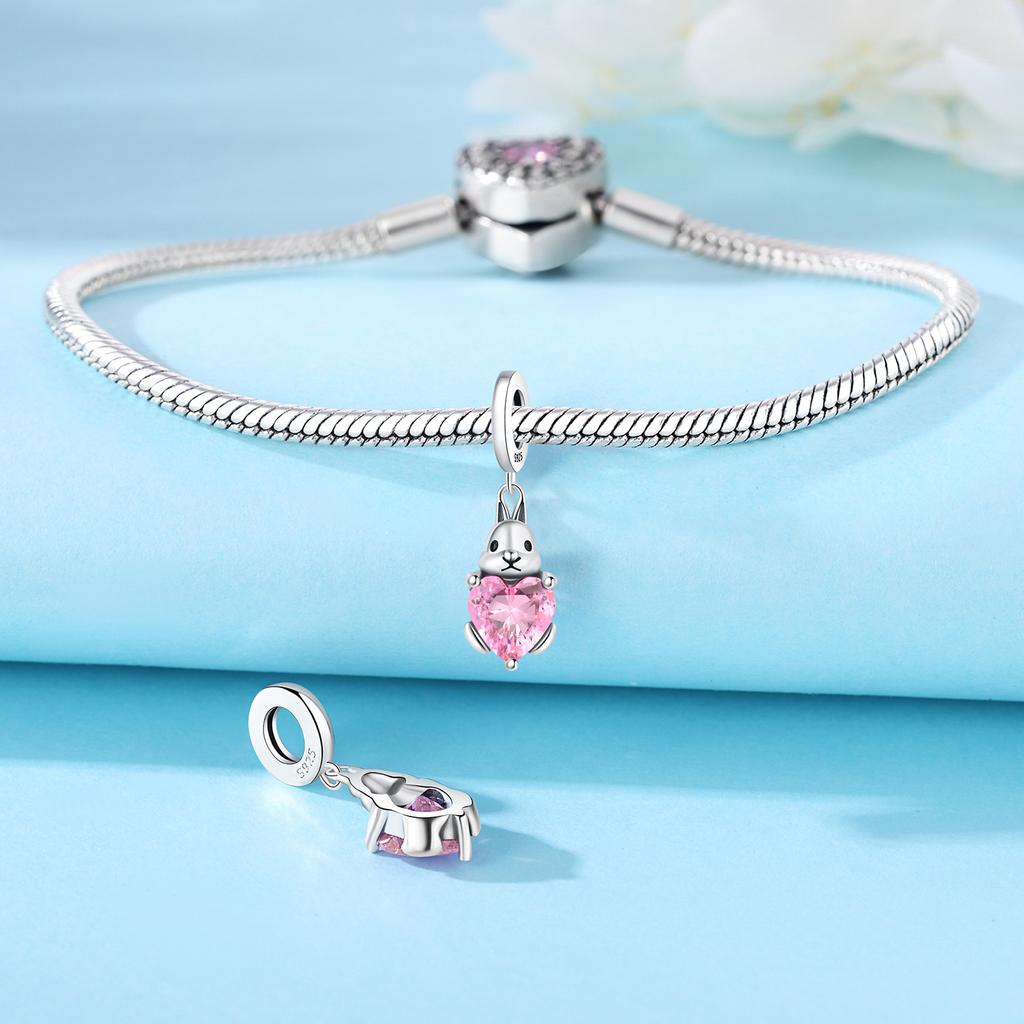 Bead Components Copper Metal Charm Bead Components Authentic Original Embrace Love Rabbit Pendant Bead Component Bead Components Compatible With