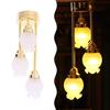 1:12 Miniature LED Golden Light Mini Home Table Lamp Model  Doll House Accessories