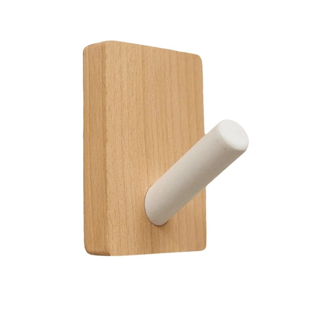 Round Design Single Hook Creamy Style Coat Hook Clothes Hanger No Drilling Hook  Bathroom