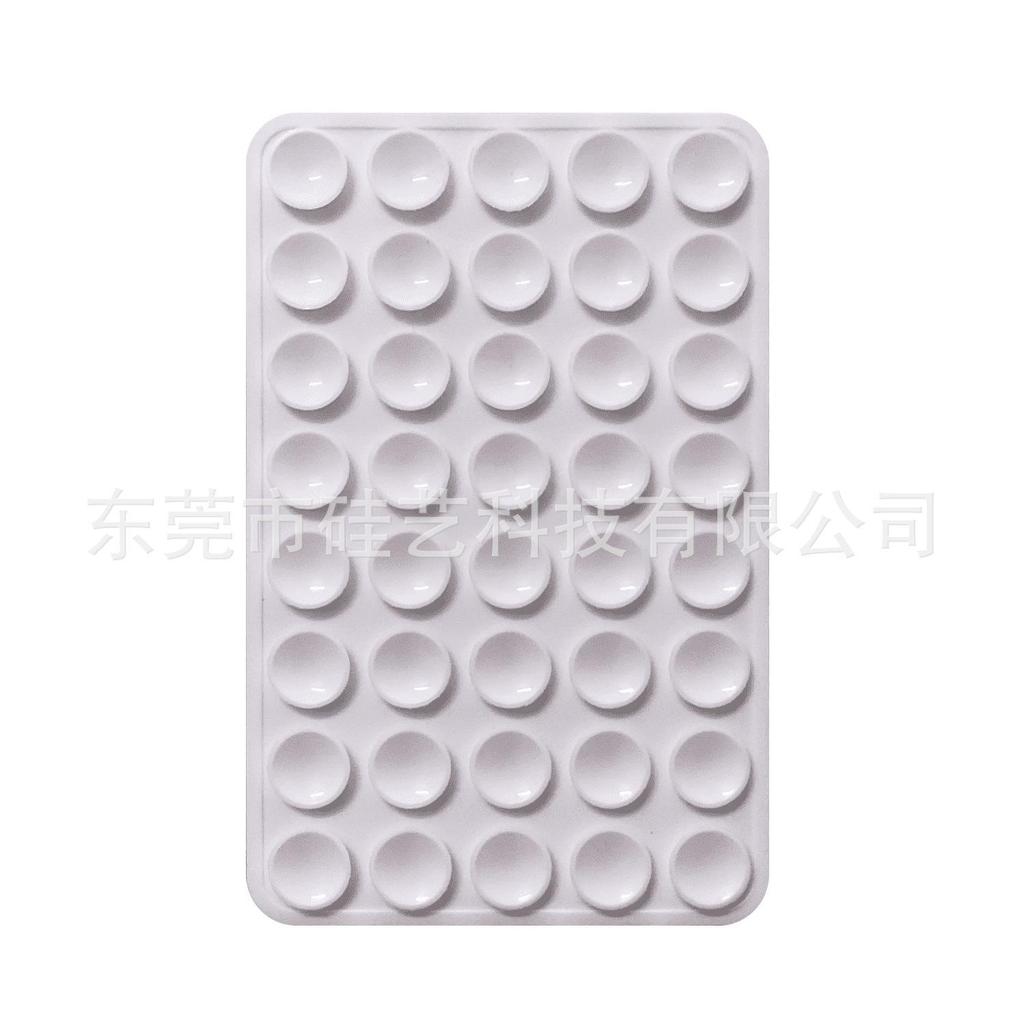 Black Silicone Anti-Slip Phone Stand: 24 Portable, Minimalist Suction Cup Stickers