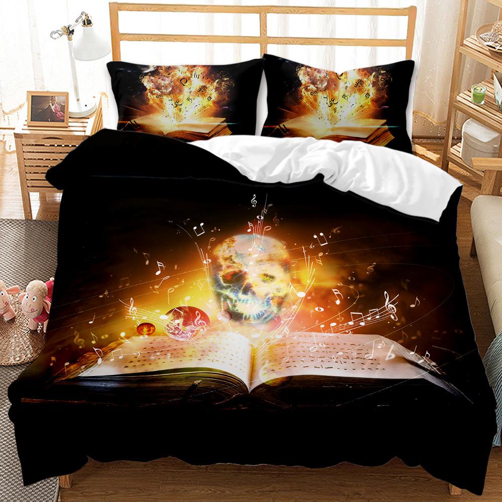 Magic Book Duvet Cover Set Blue Background Romantic Comforter Cover King Queen Size For Kids Boy Girl Teen Polyester Bedding Set