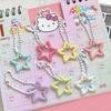 Stylish Adorable Acrylic Star Dot Keychain Fun and Unique Hollow Star Charm