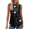 Women's Fashion Casual Sleeveless Vest Vintage Print Crew-neck Sleeveless Top