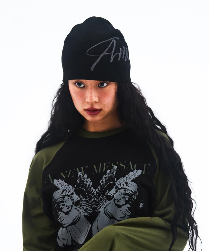 AMES-WORLDWIDE Big Typo Beanie Black
