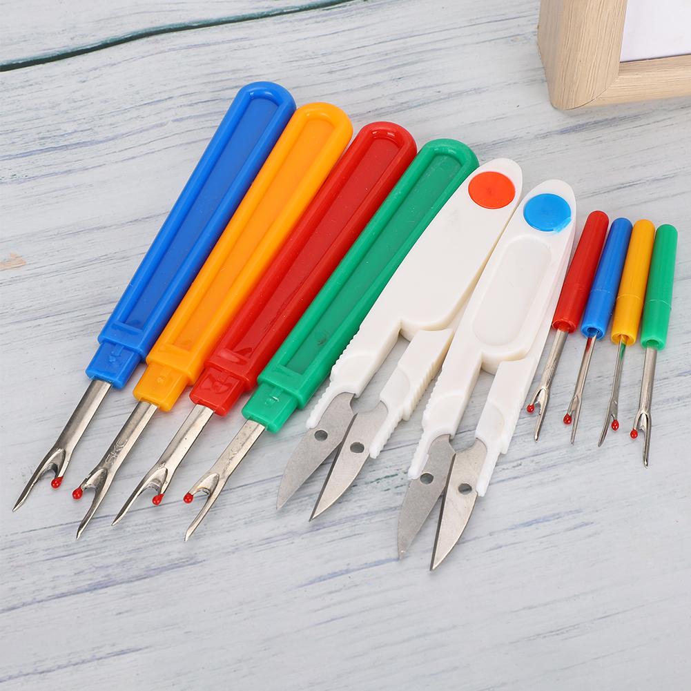 1 Set Unelte de Cusut Colorate Foarfece de Cusut Tăietor de Fir de Ață Desfăcătoare de Cusături cu Mânere de Plastic