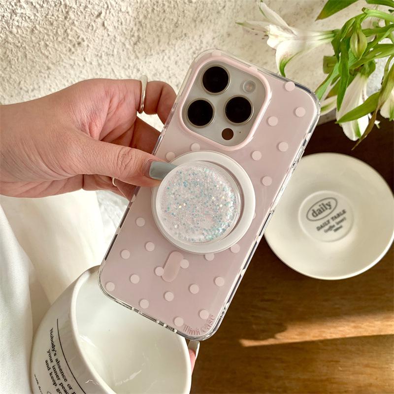 Dopamine Polka Dot Magnetic Stand Case for iPhone 17/16 Pro Max/15/14 - Premium Feel