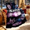 Custom Name Personalized Demon Slayer Print Blanket, Home Decor, Bedroom, Sofa, Camping, Couch, Gifts for Birthday Christmas