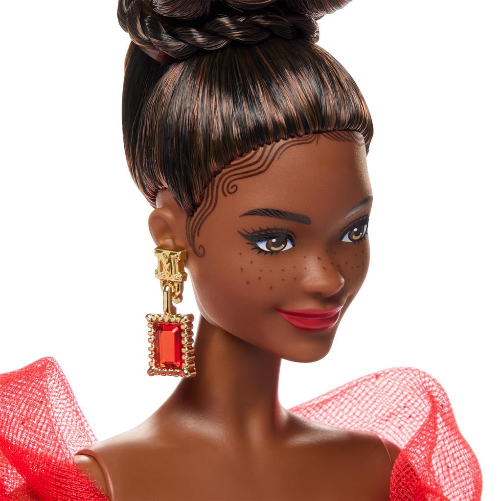 Barbie Mattel 80th Anniversary Brunette Signature Doll, BLACK, Dress-Up Doll/House, Pretend Play, Barbie Doll, Ages 6+, Red, JBJ18