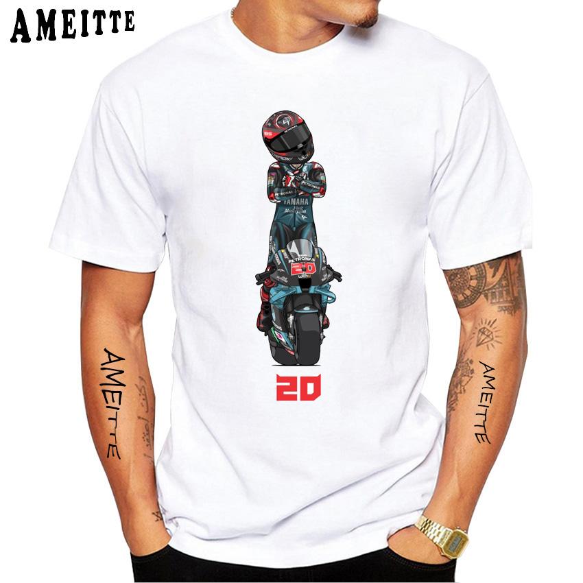 Fabio Quartararo 20 GP Renn-T-Shirt Neu Unisex Kurzarm Junge Abenteuer Sport Freizeit Weißes Oberteil Motorradfahrer T-Shirts