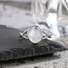 S925 Silver Moonstone Rings Simple Summer Rings Natural Stone With Blue Light Party Gifts Fine Jewelry Rings For Women