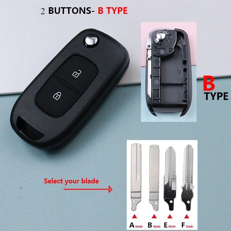 Boîtier de clé de voiture 2 3 boutons Coque de télécommande Accessoires pour Renault Express Uit 2022