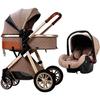 Poussette Pliante - Multifonction - Kaki - 3 En 1 - Ergonomique - Aluminium Durable