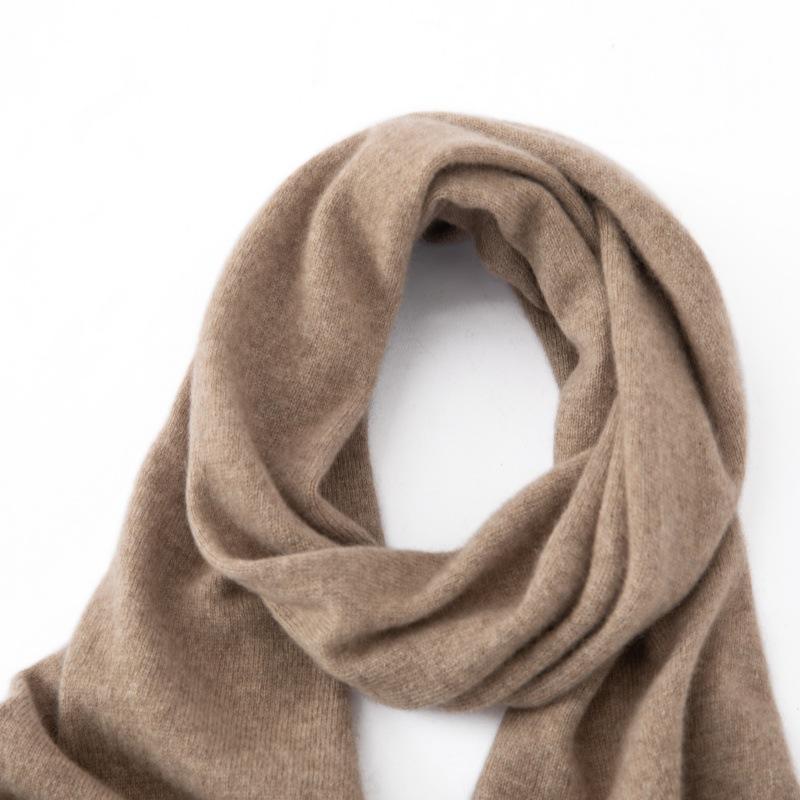 Autumn/Winter Women's Pure Cashmere Color Block Loose Knit Scarf