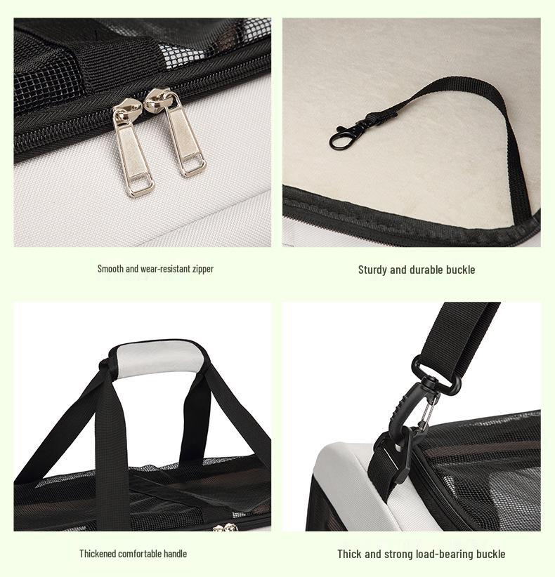 Portable Foldable Pet Carrier for Two Cats with Breathable Design and Large Capacity